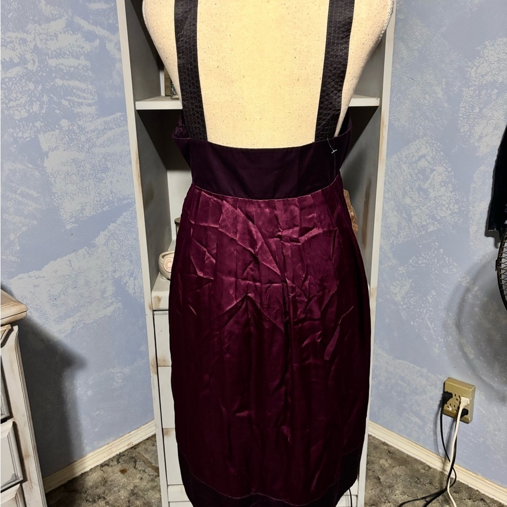 Club Monaco Red purple Pleated Halter midi dress silk size 10 - Picture 9 of 16